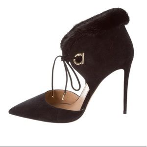 Like new! Salvatore Ferragamo Fur Heels